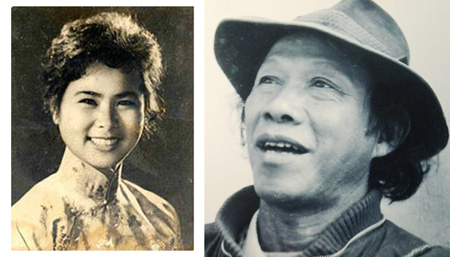 Hai nhà thơ Xuân Quỳnh và Thu Bồn.